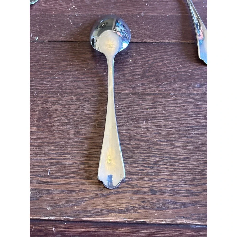 Serving Set Of 4 Petal By Hampton Silversmith Discontinued Stainless Glossy
